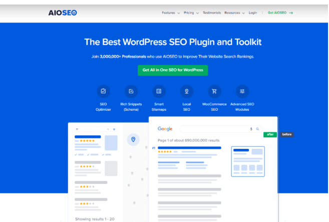 All in One SEO, often called AIOSEO, is one of the most trusted and feature-rich SEO plugins for WordPress